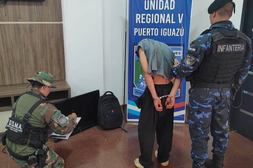 Iguazú: Joven detenido en las 600 hectáreas con objetos de procedencia dudosa