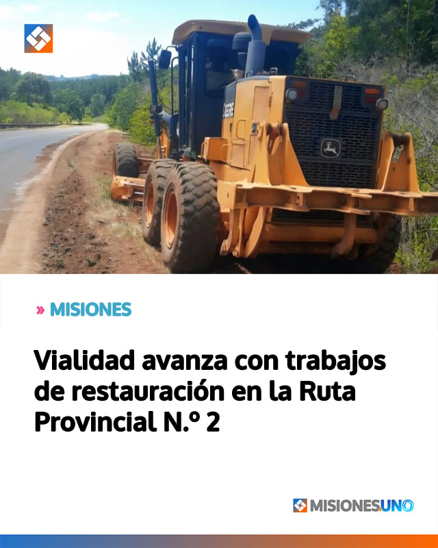 MISIONES: Vialidad avanza con trabajos de restauración en la Ruta Provincial N.º 2
