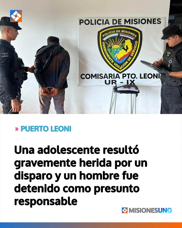 Una adolescente resultó gravemente herida por un disparo y un hombre fue detenido como presunto responsable