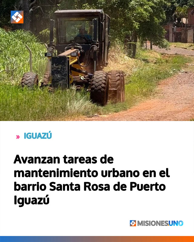 Avanzan tareas de mantenimiento urbano en el barrio Santa Rosa de Puerto Iguazú