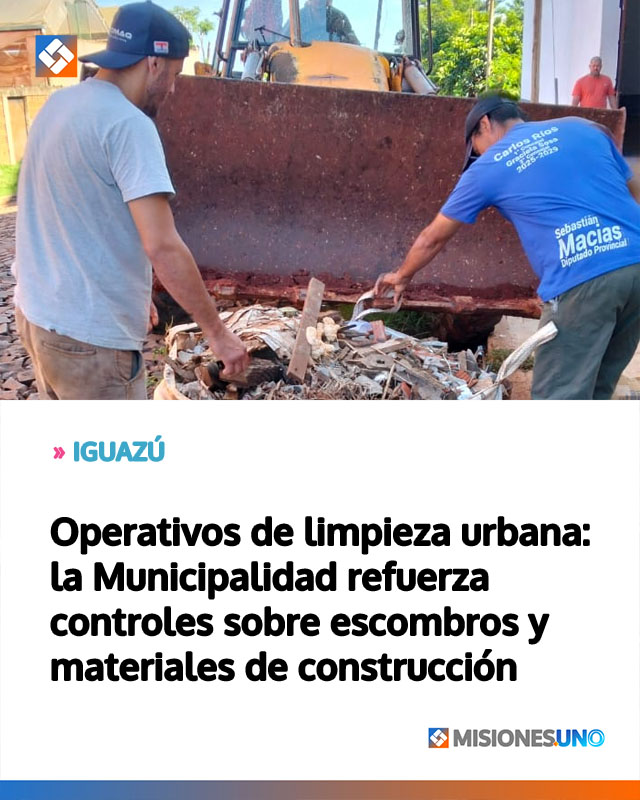 Operativos de limpieza urbana: la Municipalidad refuerza controles sobre escombros y materiales de construcción