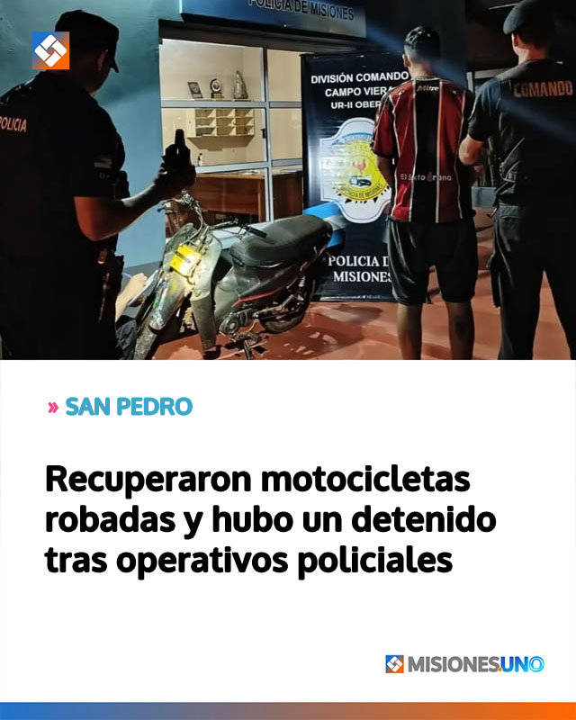 Recuperan una motocicleta robada en Colonia Esmeralda