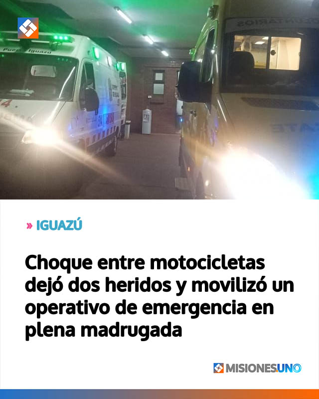 Choque entre motocicletas dejó dos heridos y movilizó un operativo de emergencia en plena madrugada