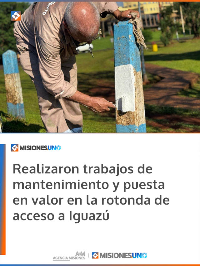 Realizaron trabajos de mantenimiento y puesta en valor en la rotonda de acceso a Iguazú Realizaron trabajos de mantenimiento y puesta en valor en la rotonda de acceso a Iguazú