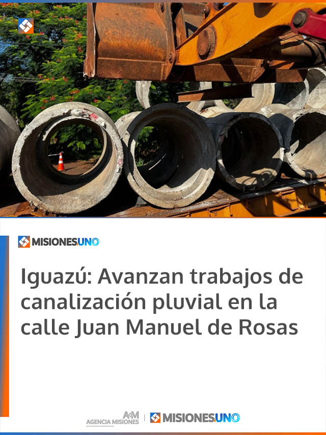 Iguazú: Avanzan trabajos de canalización pluvial en la calle Juan Manuel de Rosas Iguazú: Avanzan trabajos de canalización pluvial en la calle Juan Manuel de Rosas