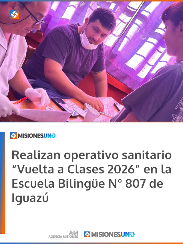 Realizan operativo sanitario “Vuelta a Clases 2026” en la Escuela Bilingüe N° 807 de Iguazú Realizan operativo sanitario “Vuelta a Clases 2026” en la Escuela Bilingüe N° 807 de Iguazú