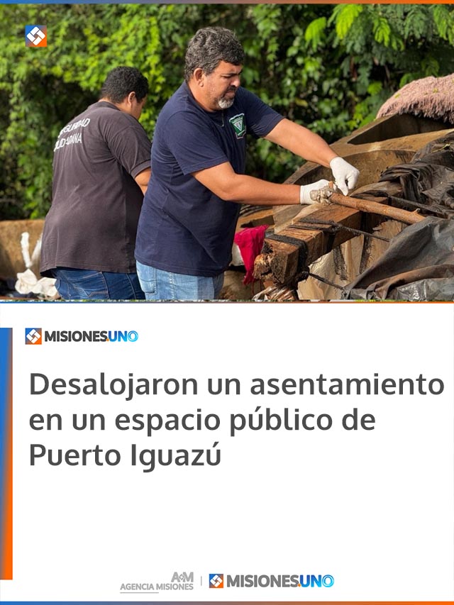 Desalojaron un asentamiento en un espacio público de Puerto Iguazú