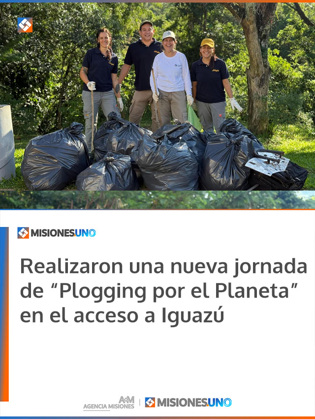 Realizaron una nueva jornada de “Plogging por el Planeta” en el acceso a Iguazú Realizaron una nueva jornada de “Plogging por el Planeta” en el acceso a Iguazú