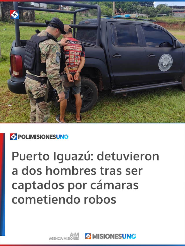 Puerto Iguazú: detuvieron a dos hombres tras ser captados por cámaras cometiendo robos