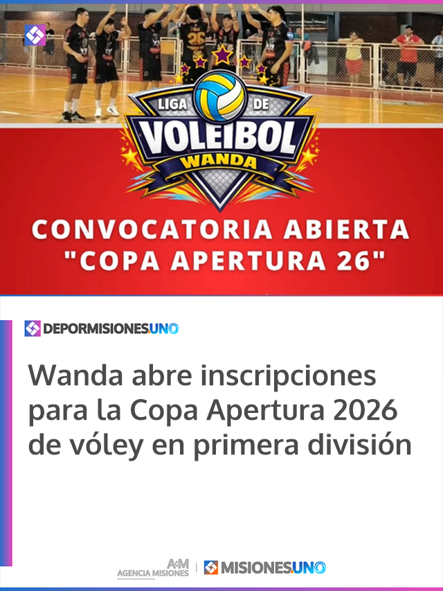 Wanda abre inscripciones para la Copa Apertura 2026 de vóley en primera división