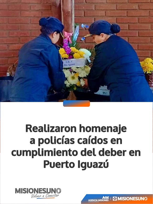 Realizaron homenaje a policías caídos en cumplimiento del deber en Puerto Iguazú